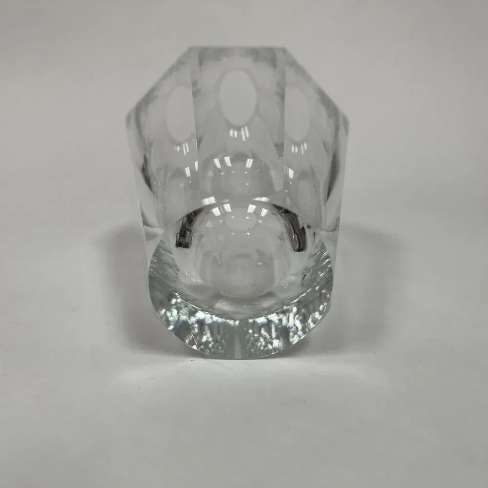 Moser Vase‎ Clear Glass Corsica Panels Almost 6